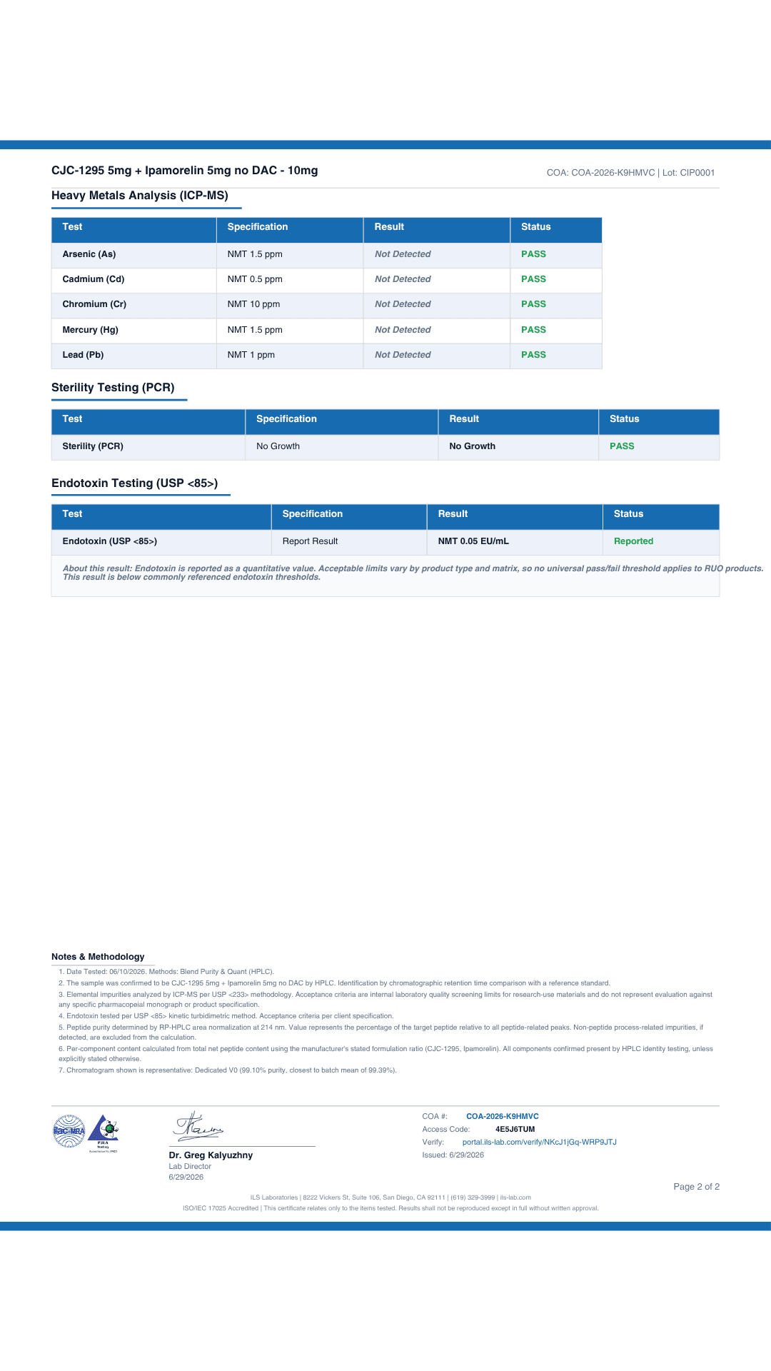 CJC-1295 + Ipamorelin 10mg Blend Lab Report — Page 2
